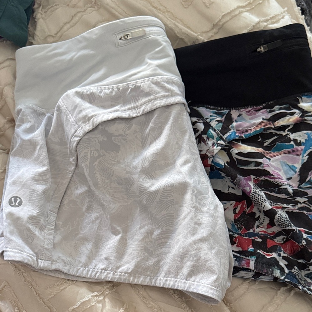 lululemon athletica White and Black Athletic Shorts